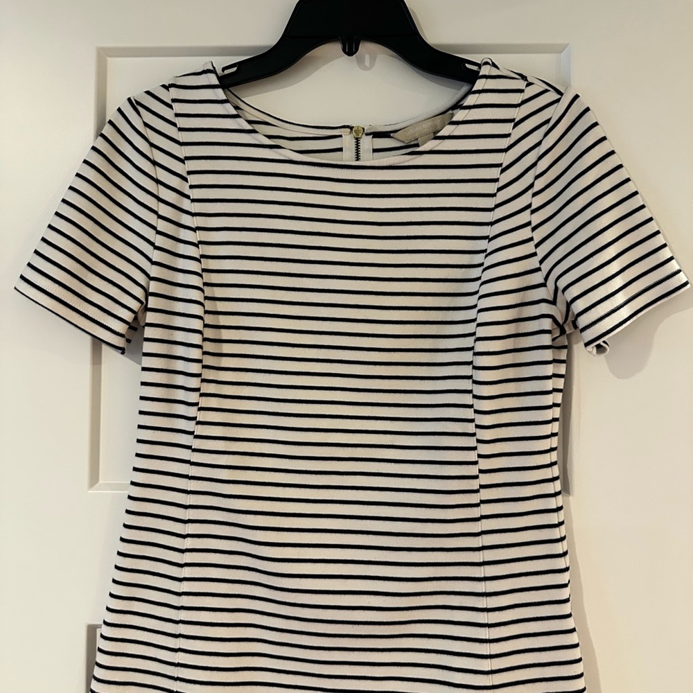 Banana Republic Black and White Striped Tee